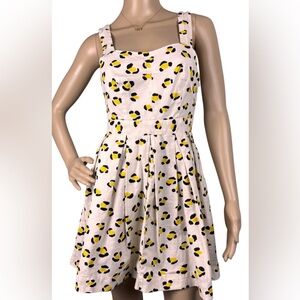 Urban Outfitters‎ Cooperative leopard print dress Sz 2 Cotton Mini Zip V-back